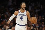 Derrick Rose #4 of the New York Knicks.